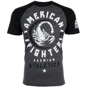 American Fighter Mens T-Shirt MICHIGAN Athletic BLACK GREY Biker MMA